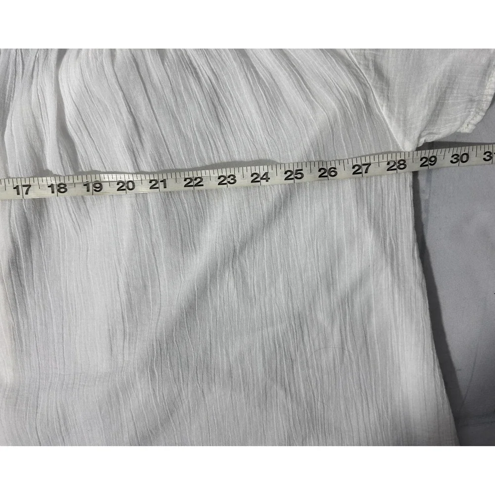 We The Free Float Away Shirt Womens M White Button Up Lightweight Short Sleeve - Picture 5 of 7